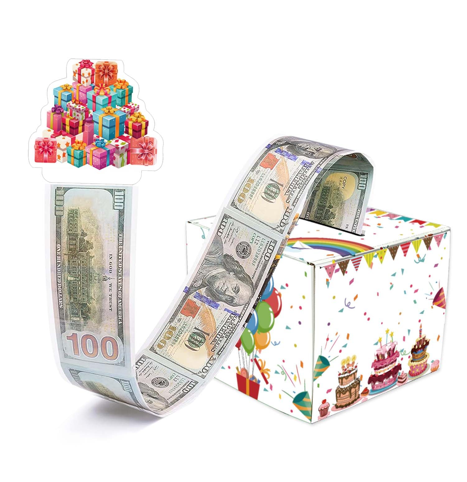 Sietdeseo Money Box For Cash Gift Pull Surprise Money Box With Plastic Bags Fun Money Gift Ideas For Kids Men Women Birthday Par