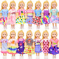 Zita Element 16 Pcs 5.3 Inch - 6 Inch Girl Doll Clothes And Accessories - 3 Dresses, 3 Swimsuits, 2 Shoes, 5 Outfits Hangers, 1 Skateboard, 1 Glasses And 1 Toy Dog