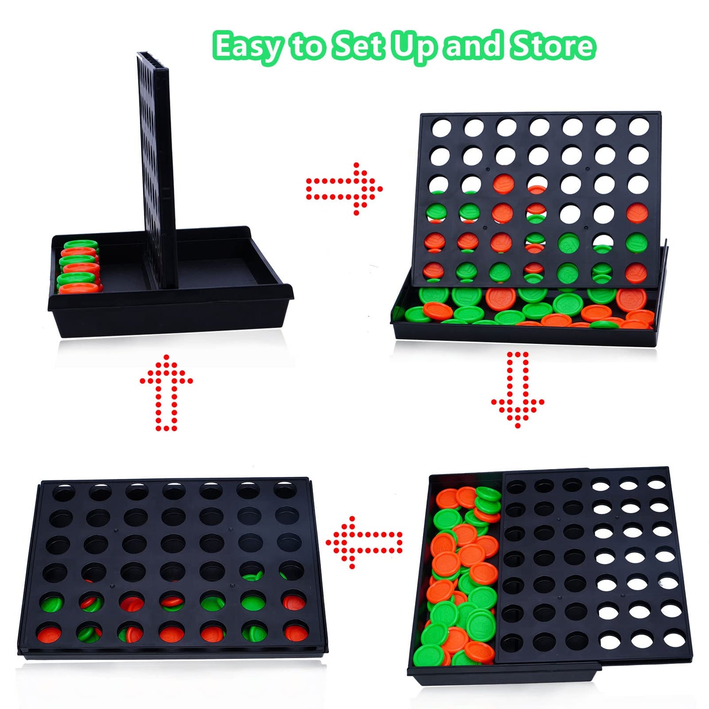 4 Connect In A Row Four In A Row Game Classic Family Game Line Up 4 Classic Board Game Puzzle Travel Game Easy To Set Up,Play,Storage For Kids,Adults,Family Fun