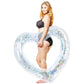 ZHUYNXIR Heart Swimming Pool Float  mature-themed Pool Floats  Water Fun Beach Party Toys for Aults Birthday Scene Layout Props. (47 in Transparent Glitter)
