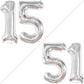 Giant, Silver 15 Balloons Number - 40 Inch | Number 15 Balloons, Happy 15Th Birthday Decorations For Girls | Silver 15 Number Balloon, 15 Birthday Decorations Boy | 15Th Birthday Decorations For Boys