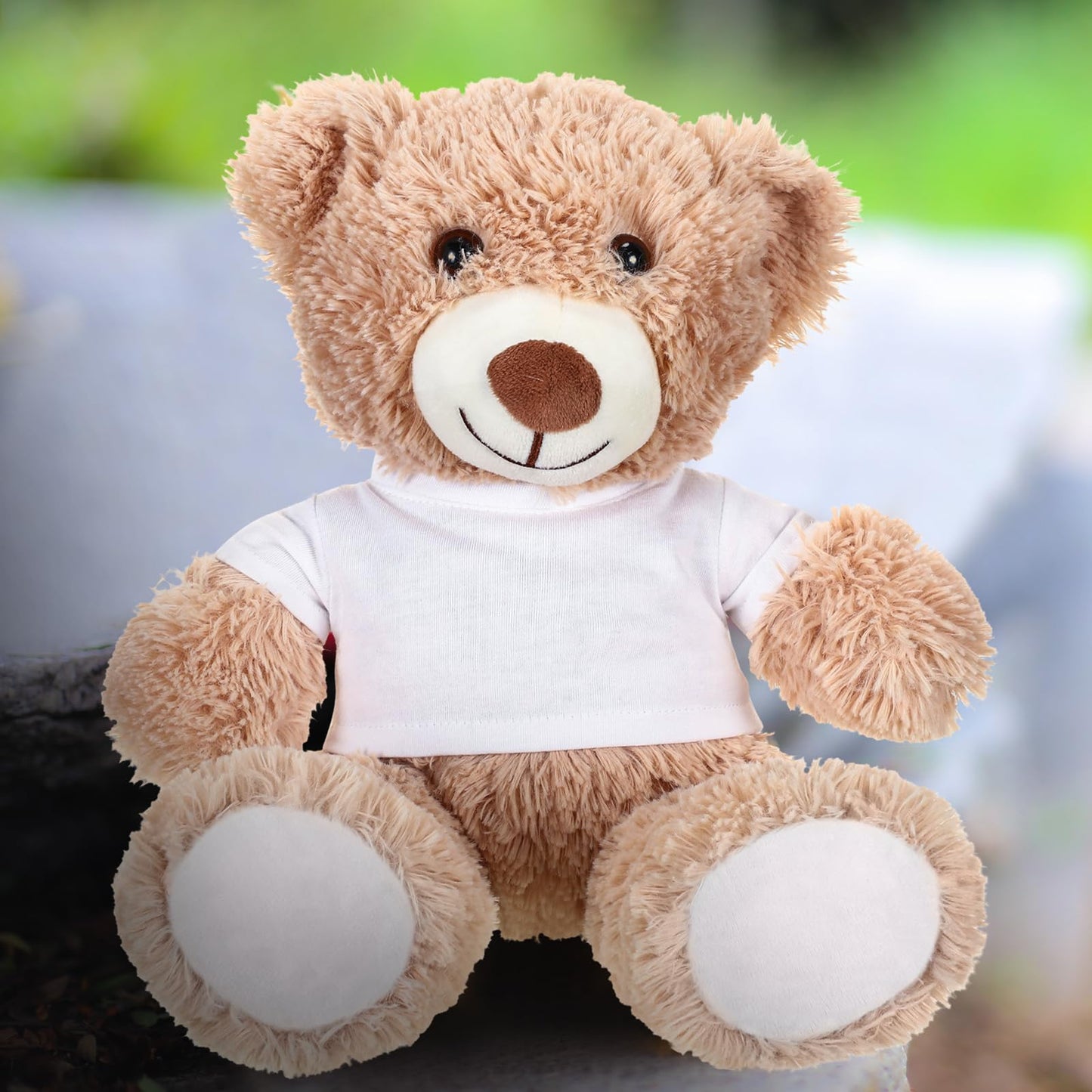 Roundfunny Bear Tee Shirt Fit 8-10Inch Bear Clothes Stuffed Animal Clothes Shirt Basic Stuffed Bears Dolls Shirt, White