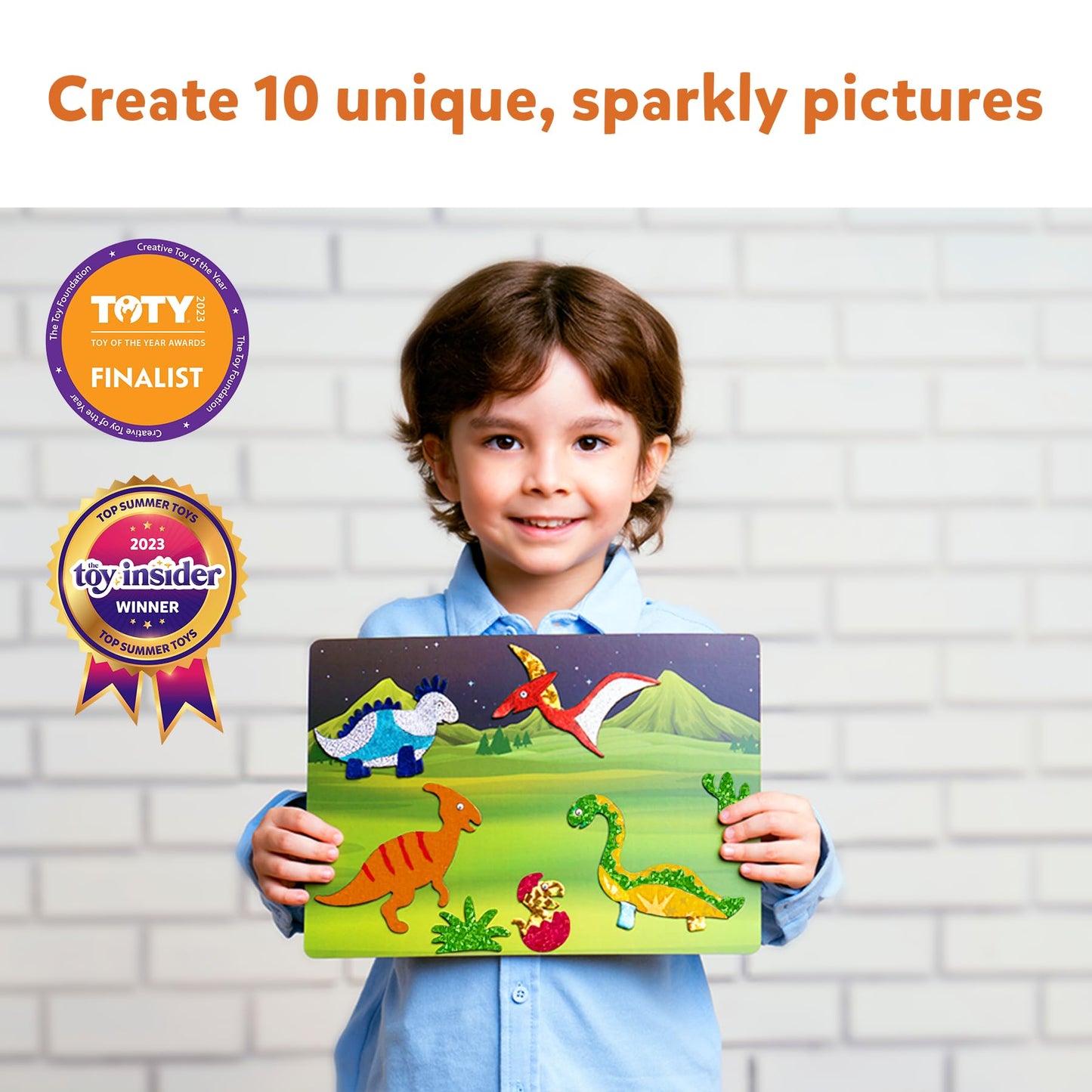 Skillmatics Foil Fun Dinosaurs Craft Kit - No Mess Art for Kids, Multi-Color, Ages 4-9, Model SKILL295FFWD