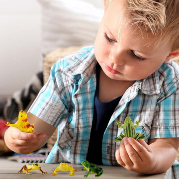 24 Pieces Plastic Frogs Toy Mini Vinyl Realistic Frog Decorations Fun Rain Forest Character Figures Lifelike Toy For Passover Crafting Party Supplies Home Decor Game