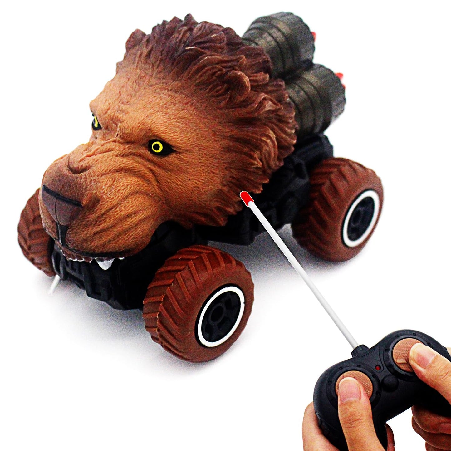 Tipmant Cute Rc Car Remote Control Vehicle Toys Realistic Animal Kids Boys Girls Birthday Gifts (Lion)