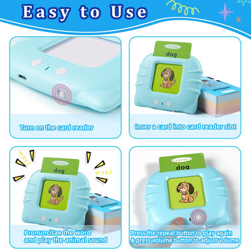 Qutz Toddler Toys For 2 3 4 5 Year Old Boys And Girls, Autism Sensory Toys For Autistic Children, Learning Montessori Toys, Speech Therapy Toys, 224 Sight Words Talking Flash Cards