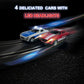 Agm Mastech Slot Car Race Track Sets With 4 Exquisite Slot Cars, Battery Or Electric Car Track, 2 Controllers, Lap Counter, Gift