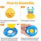 Wonuu Car Duck Ornaments Dashboard Decorations with Cute Headband Swim Ring Necklace Sunglasses, B-Blue Bunny Headband
