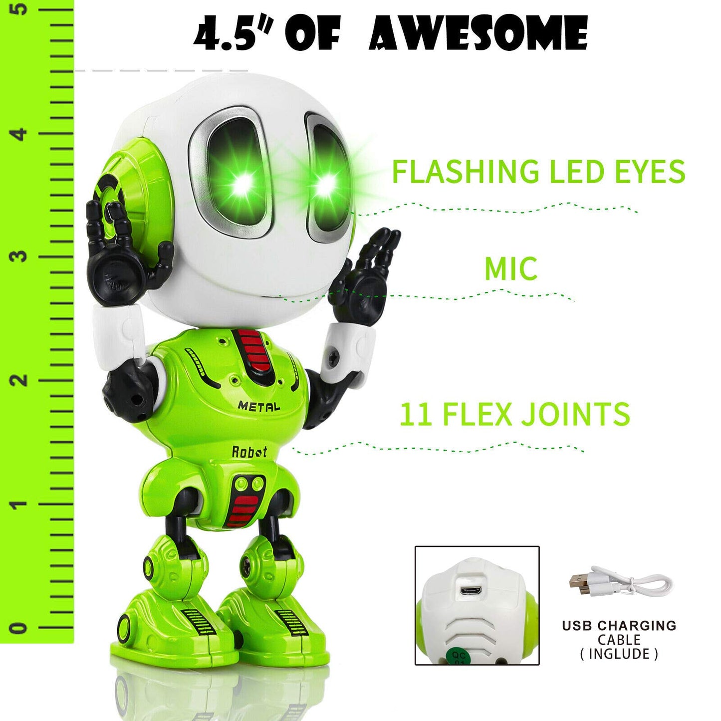 Ming Ying 66 Talking Robot For Kids Toys - Mini Robot Toys That Repeats What You Say, Robot Toys For 4 5 6 Year Old Girls And Bo