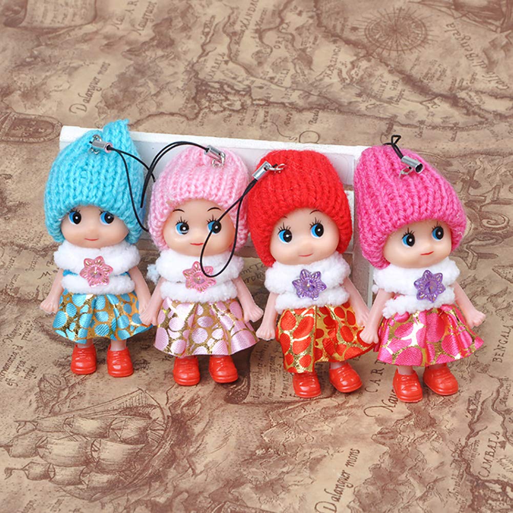 Doyifun 8 Pcs Lovely Tiny Dolls Keychain, Silicone Princess Mini Doll For Girls, Diy Miniature Dollhouse Kit Decoration Little D