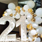 123Pcs White Gold Balloon Garland Arch Kit 5, 10 Inch 12' White Gold Confetti Balloons Set For Birthday Baby Shower Wedding Graduation Mother'S Day Party Decorations