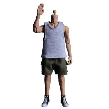 Meetoget 1/12 Scale Male Figure Doll Clothes Daily Sports Singlet Action Figure Relax,Grey Pu002Us