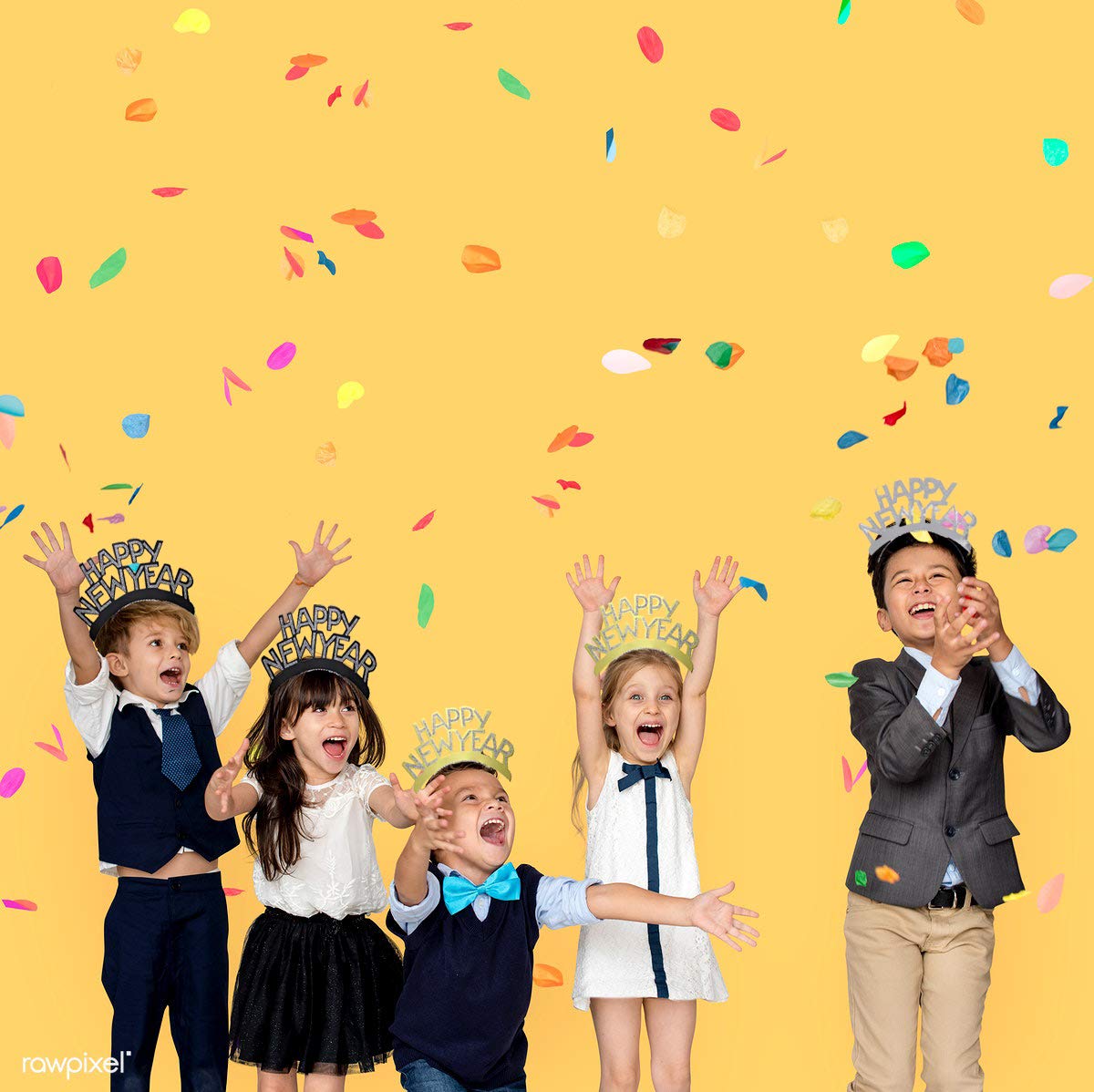 ORZIZRO 12Pcs HAPPY NEW YEAR Tiara Headband, Glitter Hair Clasp Tiaras for 2024 New Year Eve Party Favors Silver Gold Black