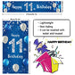 Happy 11Th Birthday Door Cover Porch Banner Sign Set - 11 Years Old Birthday Decoraions Party Supplies For Men - Blue