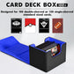 Zlca Card Deck Box For Trading Cards, Mtg Commander Deck Box Holds 120+ Single Sleeved Cards, Leather Magnetic Card Storage Box Fits For Tcg Ccg Magic Cards (Black& Blue)