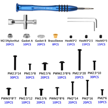 Vgoohobby 357Pcs Universal M2 M2.5 M3 RC Screws Kit Screw Fasteners Gasket Repair Tool Set Compatible with MN D90 D91 MN99S WPL