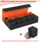 Card Deck Box X-Large enhanced Card Game Deck Storage Box Fits 5 Decks Card Box with Mat Case and Removable Compartment Card Deck Case Compatible with MTG/TCG/Yugioh/Magic/Commander(Black&Orange)