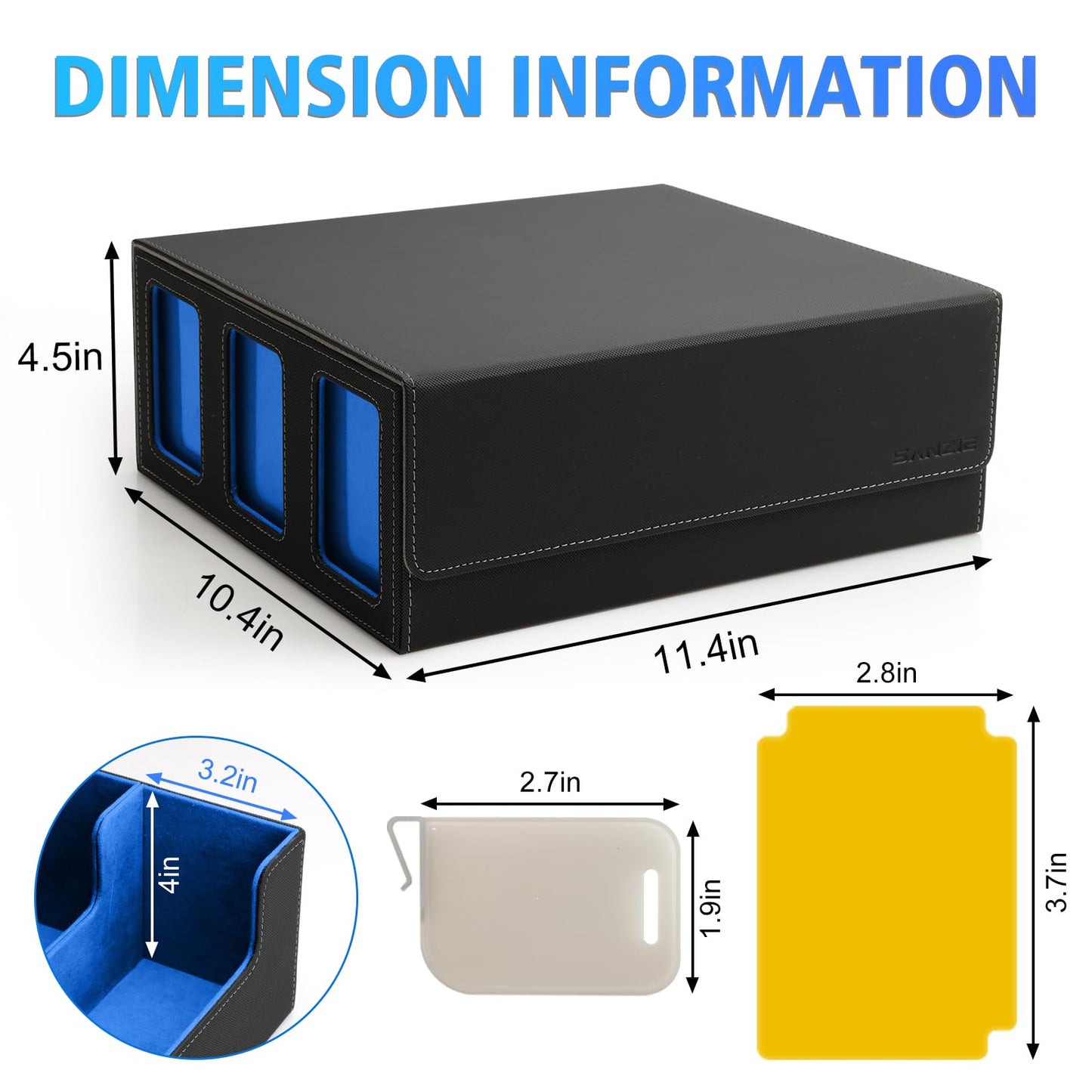 Sanzie Card Deck Box For Mtg Commander Deck Box With 8 Dividers Fits 1800+ Single Sleeved Trading Cards Tcg Box For Magic Game C