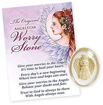 Angel Star 8719 Peace Angel Worry Stone, 1-1/2', Cream