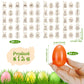 Blueweenly 60 Sets Easter Egg Tokens With Plastic Easter Eggs, Bulk Colorful Fillable Reward Prizes Wooden Bunny Chick Tokens Pr