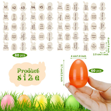 Blueweenly 60 Sets Easter Egg Tokens With Plastic Easter Eggs, Bulk Colorful Fillable Reward Prizes Wooden Bunny Chick Tokens Pr