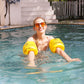 2pcs Roll-up Inflatable Confidence Building Arm Bands, Pool Float Arm Rings - Ideal for Swimming Trainers & Starters (Yellow)