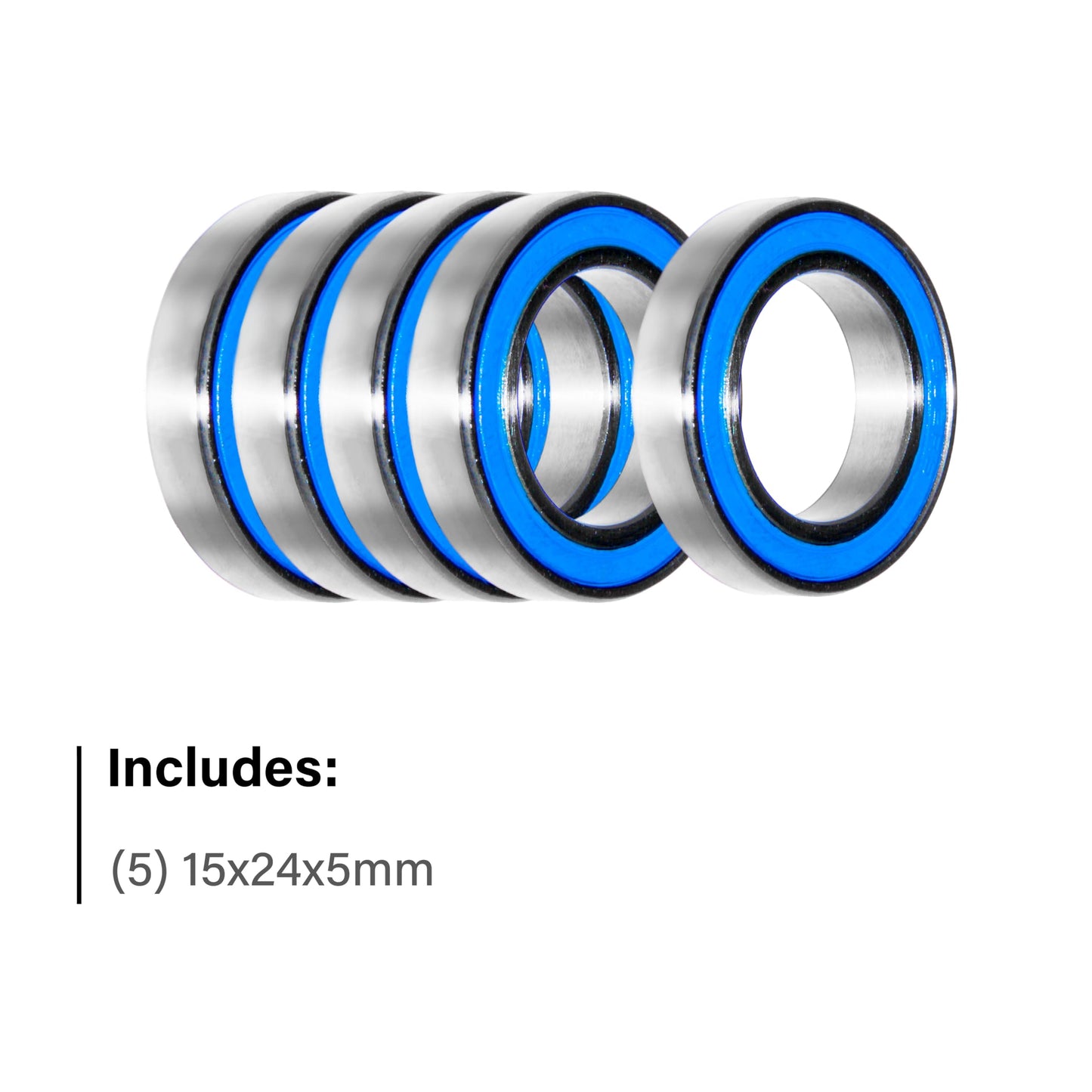 15x24x5mm | 6802-2RS (5 Rubber Sealed Bearings)