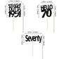 Festiko36 Pcs Black 70Th Birthday Cupcake Toppers Glitter Seventy Hello 70 Straight Outta 1951 Cupcake Picks 70Th Birthday Anniv