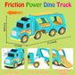 Toddler Car Toys for 3 4 5 Years Old Construction Transport Truck with 4 Pack Small Pull Back Construction Vehicles Friction Pow