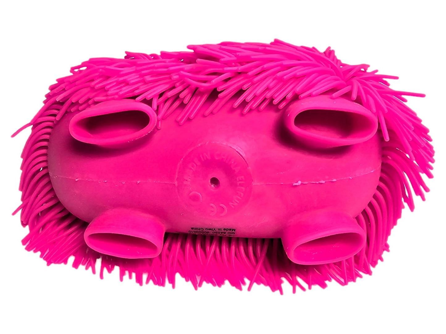 Zugar Land Soft Shaggy Puffer Dog Toy (1 Pink) (8'' X 5'') Rubber. Filled With Air For A Fun Squishy Stretchy Fidget Experience.