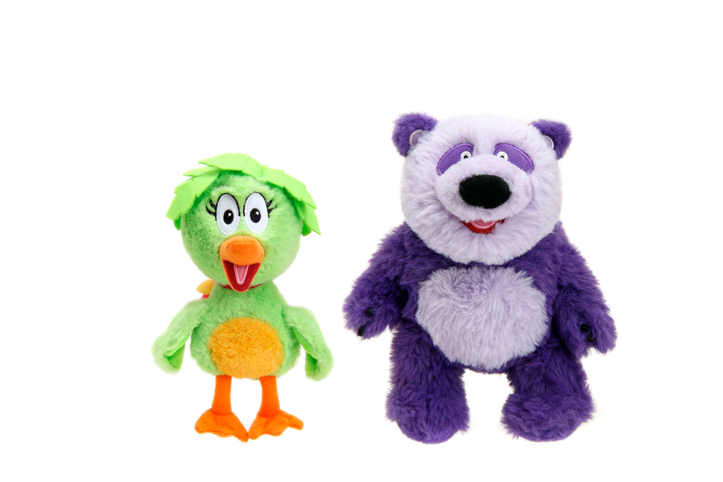 Jada Toys Donkey Hodie Plush Twin Pack - 8" Sound Toys - Purple Panda & Duck Duck - Ages 3+, Polyester, Model 34929