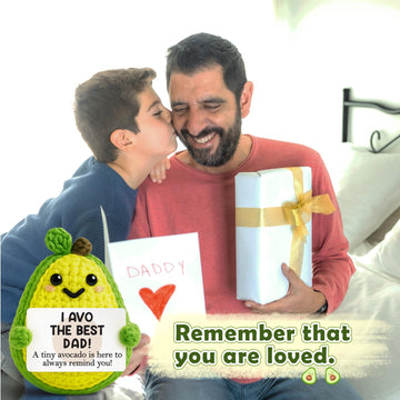 GiftMark Dad Gifts from Daughter Son Positive Crochet Avocado Funny Emotional Cheer Support Crochet Mini Handmade Birthday Gift for Dad Men