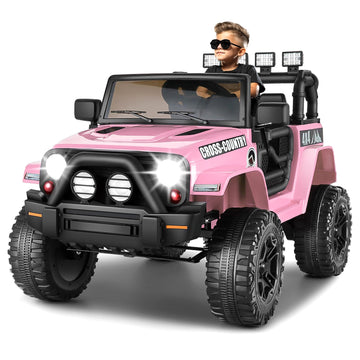 Hikole Electric Ride on Car for Kids, 12V Battery Powered Car w/Parent Remote Control, Music, Windshield, Spring Suspension, 3 S