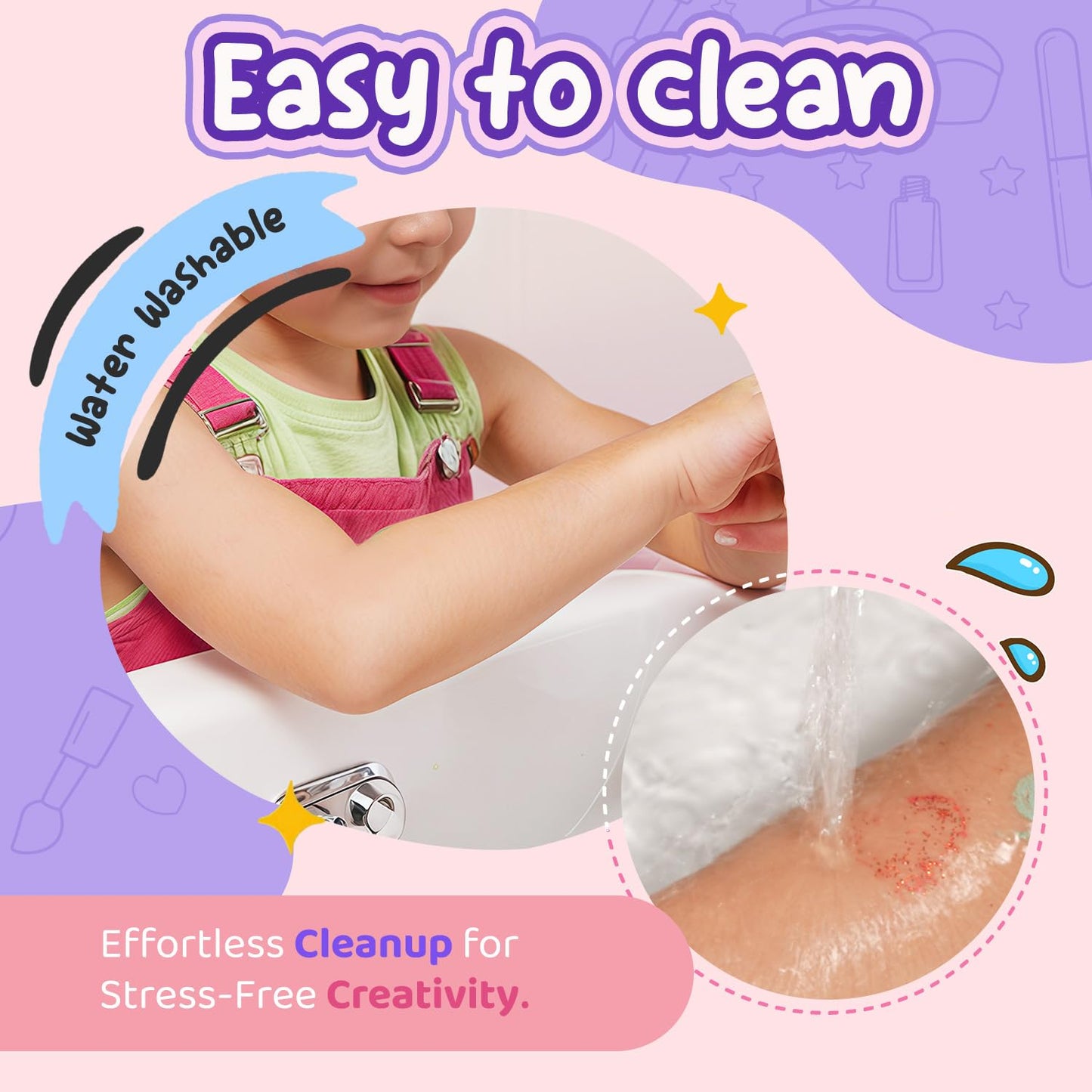 Face Painting Kit for Kids Makeup Set Toys, Washable Marker Girls Make Up Face Body Tattoo Pens, Toddler Toy Makeup Cosmetic for