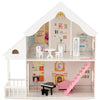 Honey Joy White Doll House, Wooden Kids Dollhouse With Stairs, Accessories & Furniture Included, Large 2 Story Easy To Assemble