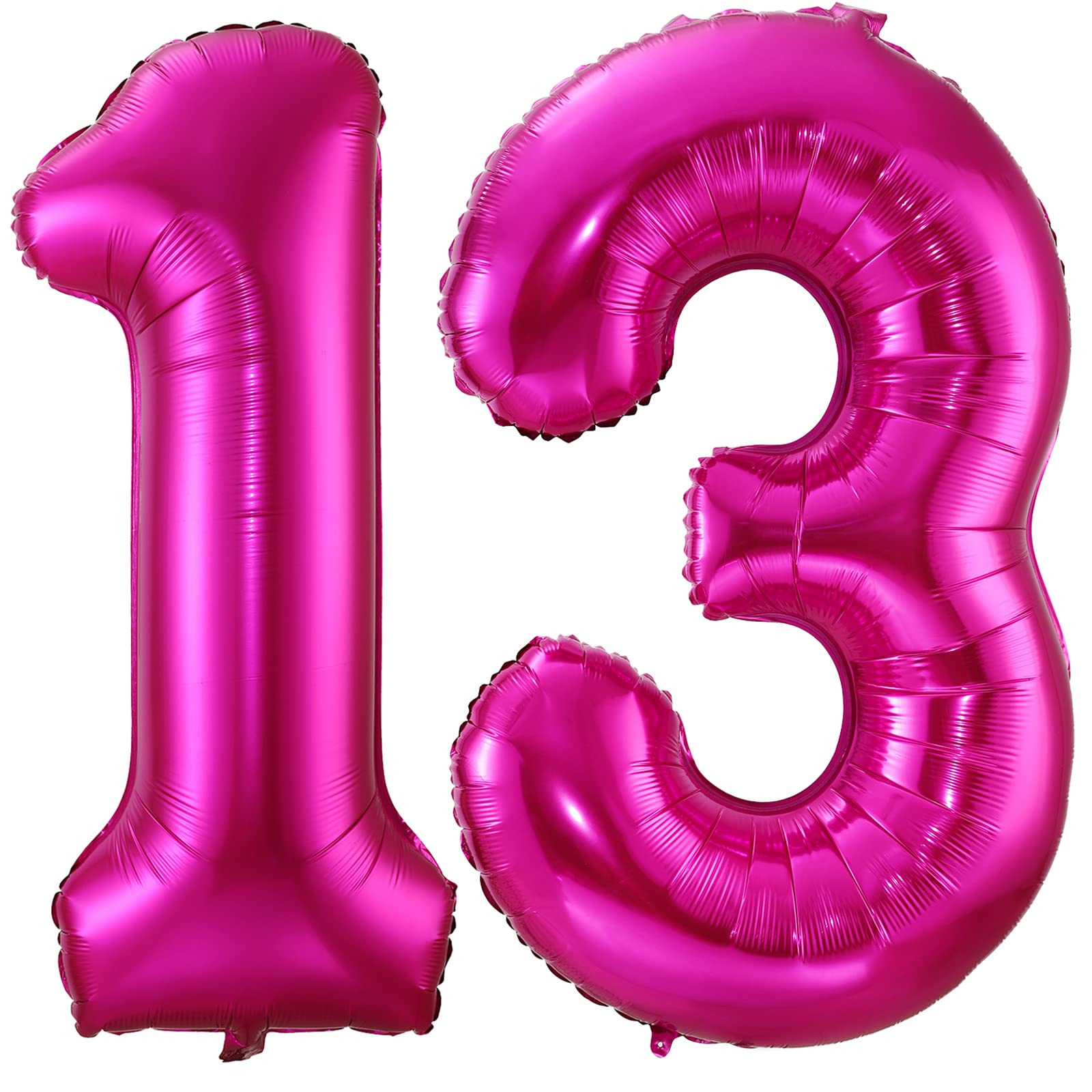 Hot Pink 13 Balloon Numbers,40 Inch 13Th Or 31St Birthday Balloon Foil Mylar Number 13 Balloon Large Dark Pink Number Balloons For Birthday Party Anniversary Festival Decorations