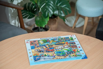Ravensburger 05142 Children's Puzzle - Busy Construction Site, 24 Pieces, Cardboard, Teal/Turquoise Green