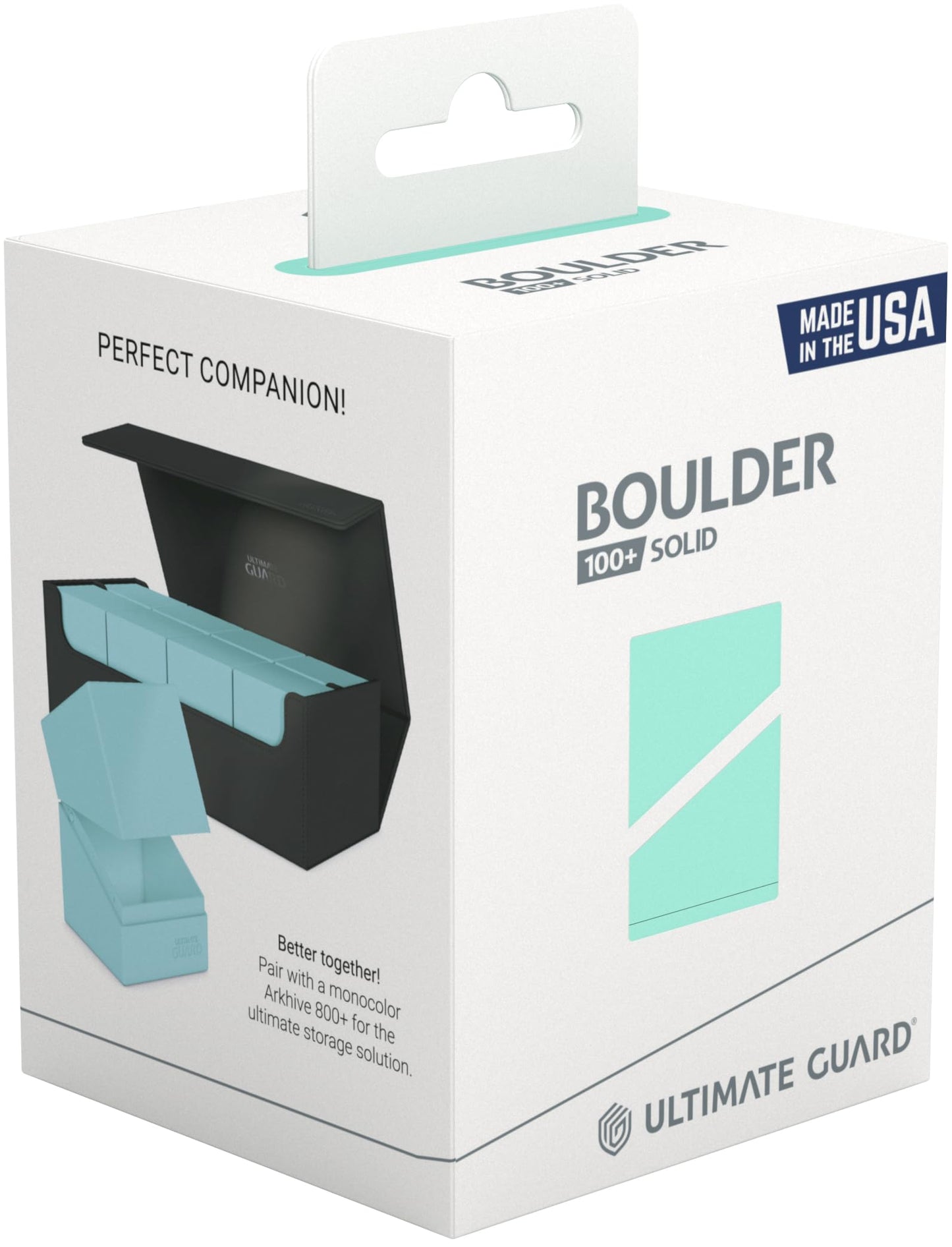 Ultimate Guard Boulder Solid 100+, Deck Case For 100 Double-Sleeved Tcg Cards, Mint Green, Secure & Durable Storage For Trading