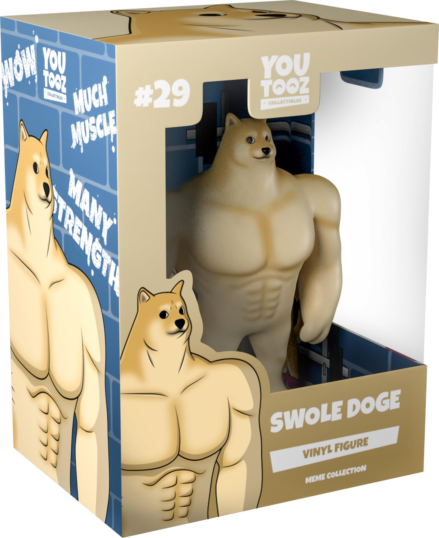 Youtooz Swole Doge Vinyl Figure, 5" Buff Tan Doge Meme Collectible, Model 810085550013