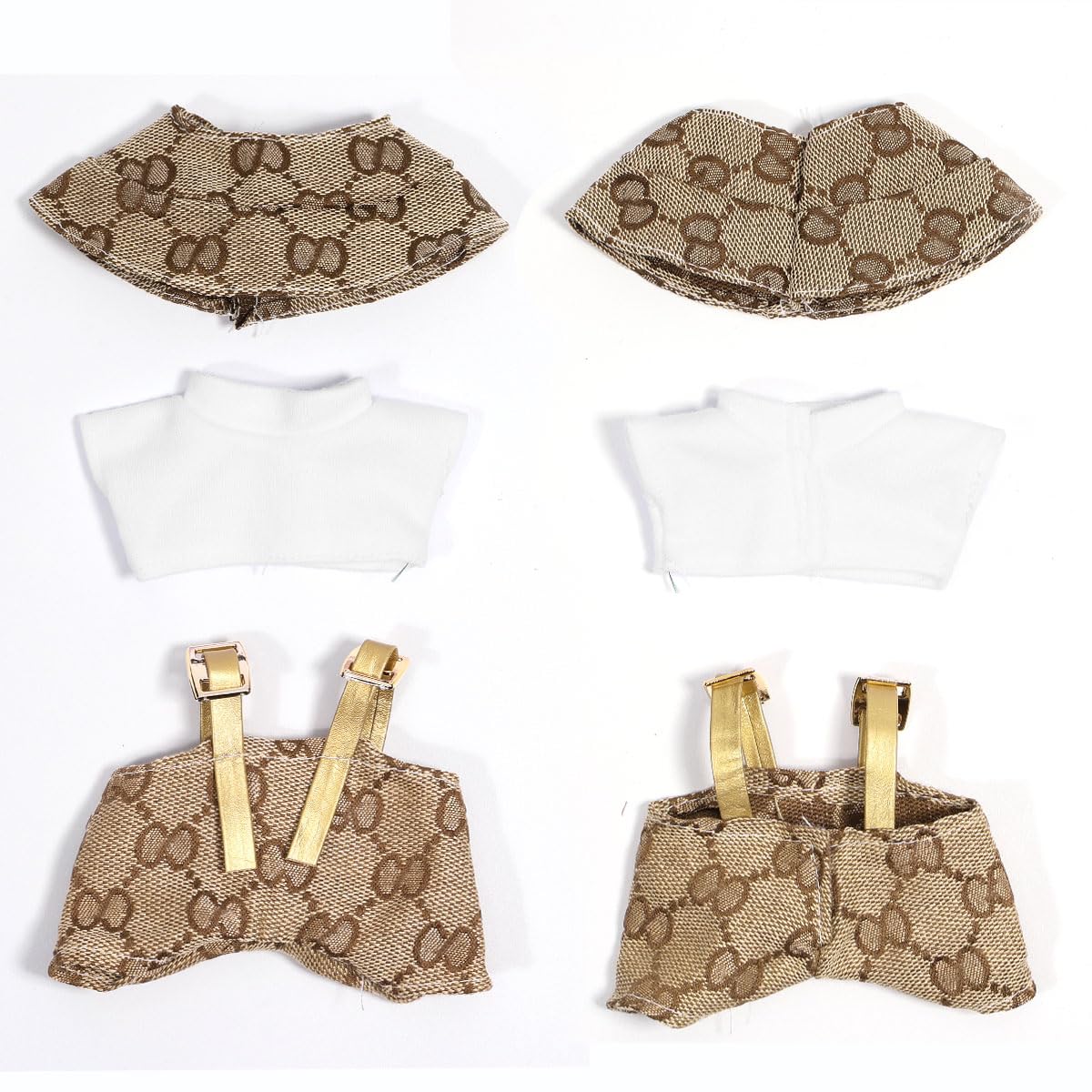 AICase for 17cm Doll Clothes/Outfit Clothes Set for 17cm Doll 2 Piece Set Hat Clothing Boys and Girls Stylish Adorable Dolls Clothes Accessories_Brown