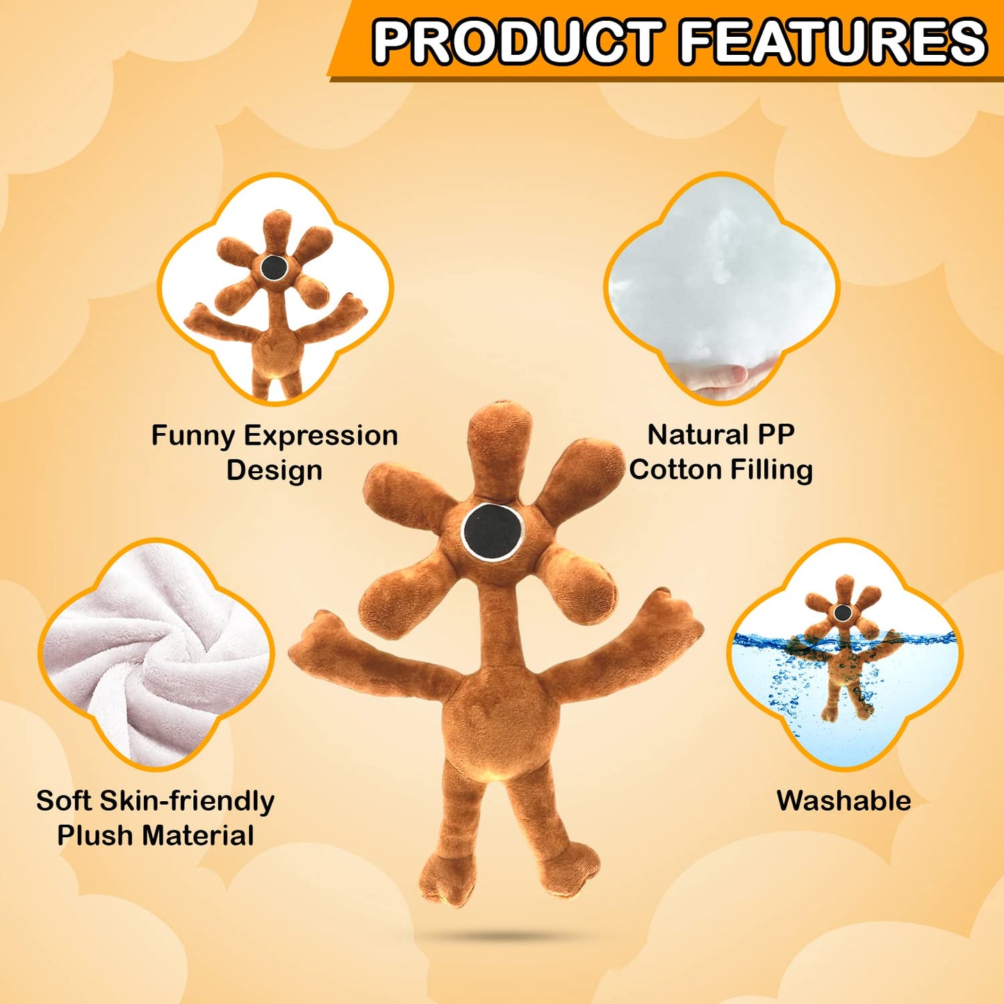 TwCare Brown Plush Toy for Kids Adults, Playing with Family, Soft Stuffed Animal Plushie Toys, Plushies Birthday Thanksgiving Ch