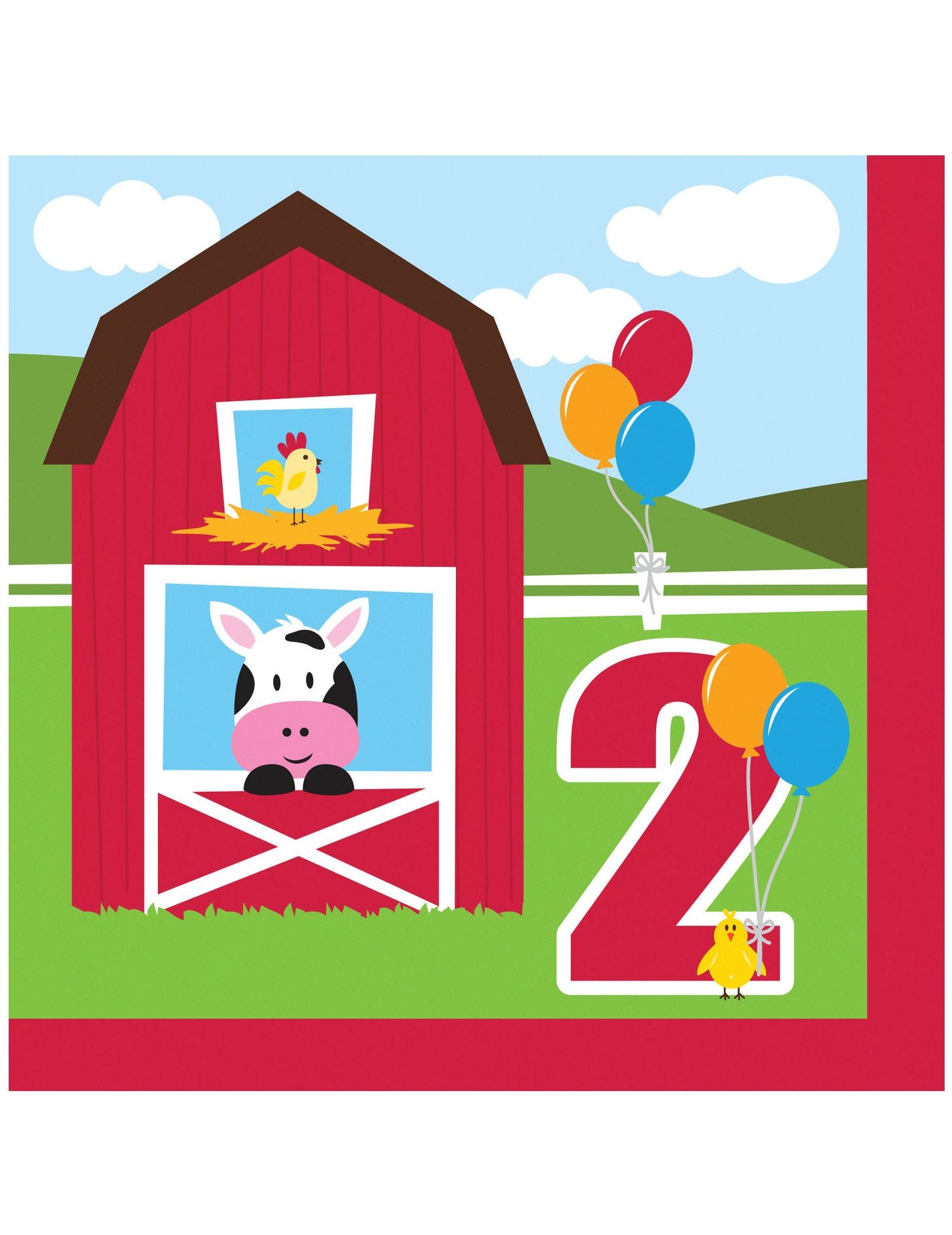 Creative Converting Farmhouse Fun Luncheon Napkin 2nd Bday (18) Farm Animal Barnyard Party