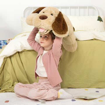 Maogolan Giant Dog Plush, Life Size 31' Large Stuffed Animal Dog, Fluffy And Cuddly Stuffed Puppy Stuffed Animal Throw Pillow Toy Birthday For Girls Kids