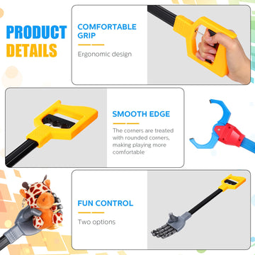 2 Pcs Interactive Toy Grabber Robot Hand and Robotic Claw, Intelligence Toy Claw Grabber Pick up Tool Toys Fun Early Learning Ha