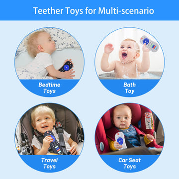 (2-Pack) Besosay Silicone Baby Remote Teether Teething Toys For Babies 0-3, 0-6, 6-12 Months, Soft Remote Teething Toys For Infa