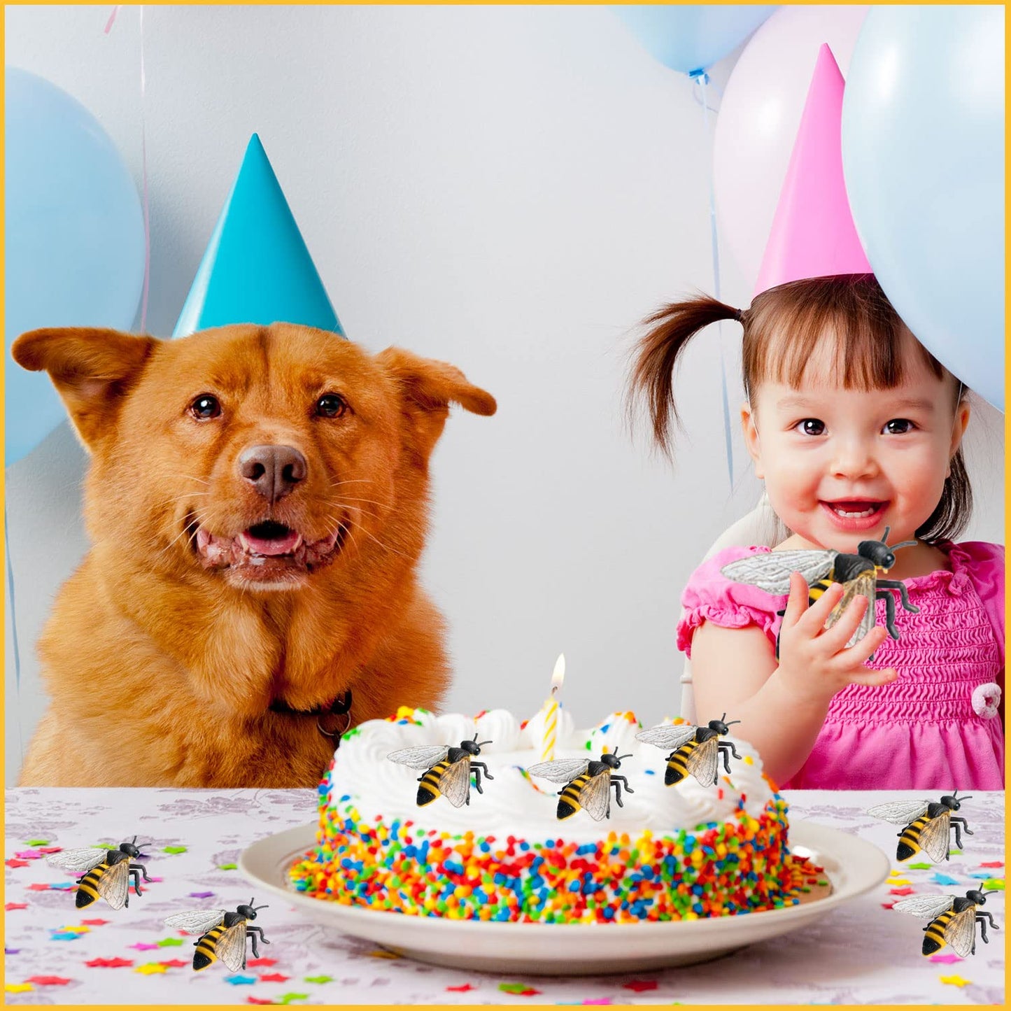 JOKFEICE Realistic Animal Figures Honeybee Figurines Insect Toy, Science Project, Cake Topper, Early Educational Toys Birthday f