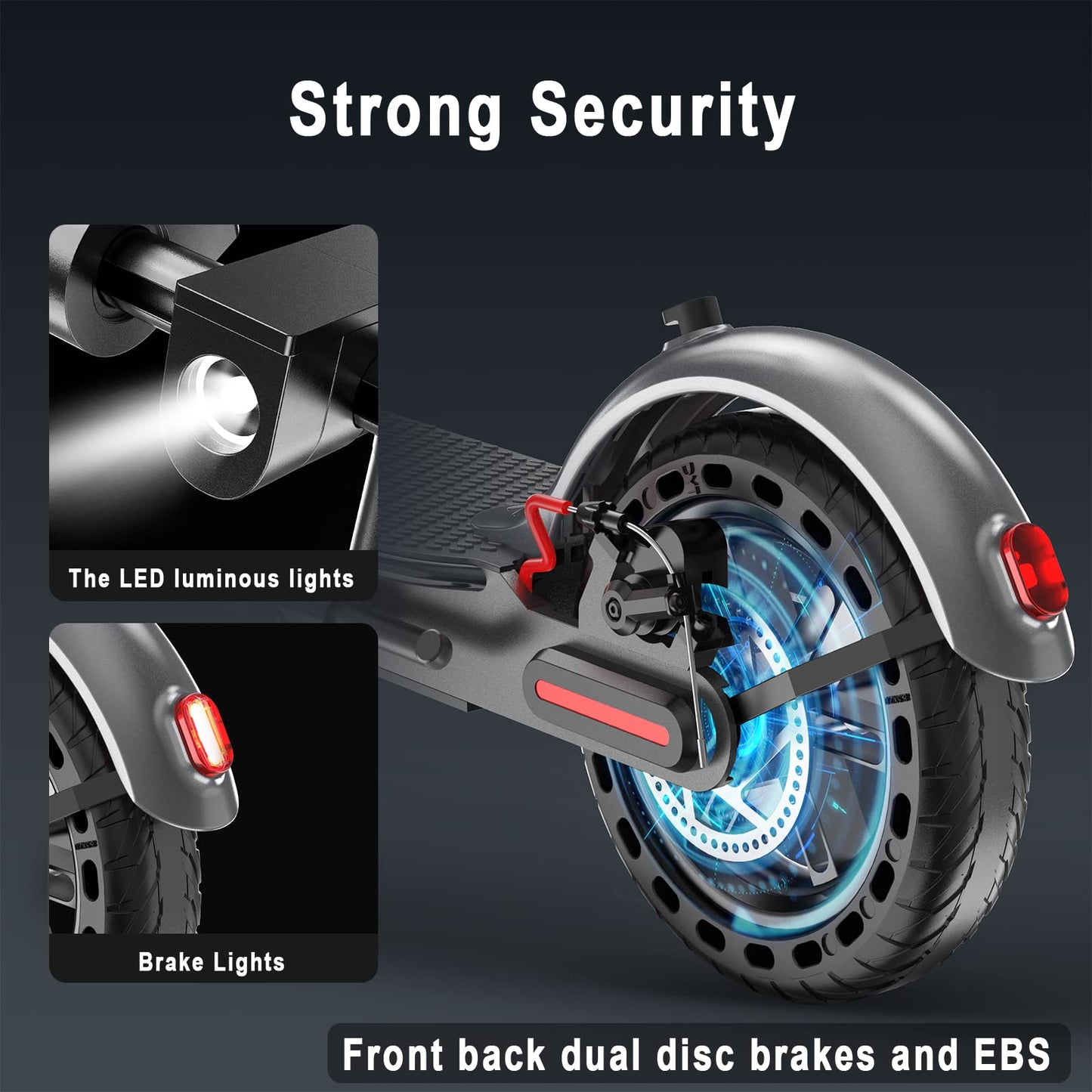 Electric Scooter - 8.5'' Solid Tires, 350W Motor, Up To 19 Mph And 21 Miles Long-Range Portable Foldable Commuting Scooter For A