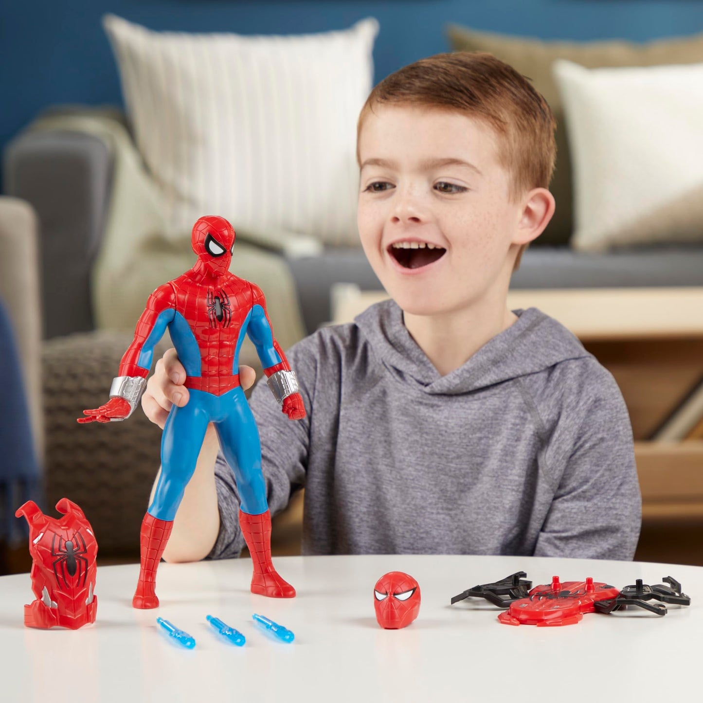 Marvel Spider-Man Thwip Blast Spider-Man Action Figure with Accessories  11-Inch-Scale Super Hero Toys for Kids Ages 4 and Up