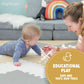Play Platoon Non-Toxic Extra-Thick 96 Piece Triangle Play Mat - Comfortable 6X6Ft Cushiony Foam Floor Puzzle Exercise Mat For Kids & Toddlers - Sand, Gray & Cream