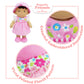 June Garden 12'' Soft Dolly Malorie - Stuffed Soft Baby Doll Gift For 1 2 3 Year Old Girls - Pink Dress